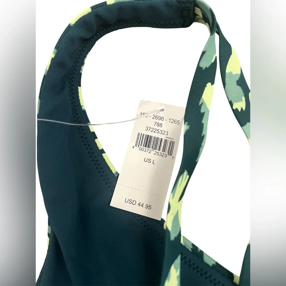 OFFLINE by Aerie Goals Plunge‎ Sports Bra Green Animal Print NWT Size
